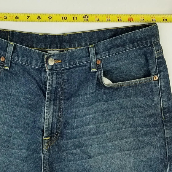 Lucky Brand 38X28 Classic Fit Men Raw Hem Regular Inseam/Length Blue Denim Jeans - Picture 2 of 9